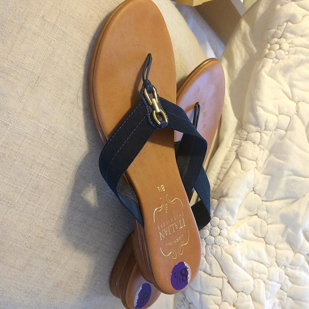 Navy blue thong sandals